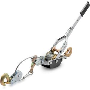 NEIKO 02256A Come Along Winch, 5-Ton (10,000 Lbs) Pulling Capacity, 10Ft, 3 Hook, Heavy Duty Power Cable Come Along Tool with Dual Gears, Hand Winch Cable, Automotive Hoist Winch Puller, Recovery Gear