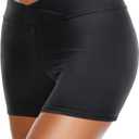 Yonique Womens Swim Shorts Bathing Suits Bottoms Swimsuit Bottoms(Available in Plus) (Black, XXL)