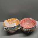 Selamica 7 inches Porcelain Cereal Bowl Set - Set of 6, Ceramic bowls, Soup Bowl Set for Cereal, Soup, Salad and Pasta, Assorted Colors