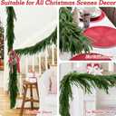 9FT Christmas Garlands Artificial Norfolk Pine Garlands Real Touch Winter Pine Garland for Table, Mantle, Wall, Indoor, Outdoor Christmas Decorations