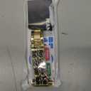 Mosonio Compatible for Apple Watch Band 44mm with Screen Protectors Case Women, Jewelry Bracelet Metal Bands with 2-Pack Bling Case Cover for 44mm iWatch Series SE 6 5 4(Gold Link with Black Leather)