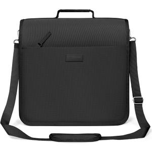 SUNEE Zipper Binder 3 Ring, 3 Inch O-Ring with Handle and Shoulder Strap, 600-Sheet Capacity, 5-Tab Expanding File Folder, Multi-Pockets for Middle School Organizer Binder with Zipper, Black