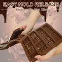 6 Pcs of Chocolate Molds, Dubai Chocolate Mold, with 2 Scrapers, Cold-Resistant and Heat-Resistant, Easy to Demold and Non-Stick, Suitable for Candy and Chocolate Making