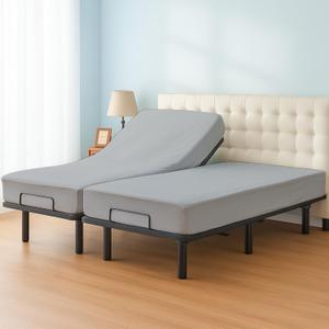 Cottington Lane Split California King Fitted Sheets for Adjustable Beds, Premium Hotel Quality Brushed Microfiber 15 Inch Deep Pocket Two 36 x 84 Bottom Sheets Only, Ultra Soft & Breathable,Light Grey