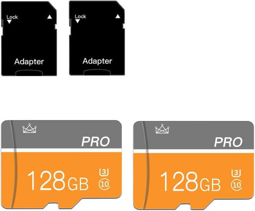128GB Micro Memory Card Class 10 Memory Card with Adapter Fast Speed TF Card for Tablet/Mobile Phone/Car Audio/Game Console(2 Pcs 128GB)