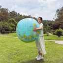 Keesoon-36 Inch Giant Geographic Globe, Inflatable Globe, PVC Educational Game World Map Globe, Diameter 90cm