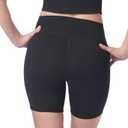 NCAA High Waisted Rib Shorts for Women and Girls, Athletic Biker Shorts with Drawstring (Black, XS)