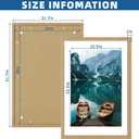 Hongkee 20x30 Frame Set of 2, Natural Oak Wood Style - Display 16x24 Picture with Mat or 20 x 30 Poster without Mat, Wall Mounting Horizontal and Vertical