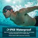 Bone Conduction Headphones IPX8 Waterproof Swimming Headphones Open Ear Headphones with MP3 Mode 32GB Memory 8H Playtime Bluetooth 5.4 Ear Buds Secure Fit for Running and Fitness (Gray)