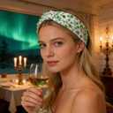 St Patricks Day Headband with Pearl, Shamrock Green Headbands for Women Irish Lucky Clover Hair St Patricks Day Accessories Fit Saint Patricks Day Party