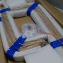 Swivel Bar Stools Set of 2, Counter Height Backless 26 Bar Stool, Fabric Upholstered Seat, Sturdy Wood Legs and Metal Footrest, Mid-Century Modern Island Stools for Home Bars (Blue, 26 in)