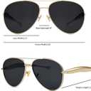 Retro Gold Aviator Sunglasses for Women Men Trendy Oversized Fashion Metal Frame Oval Designer Inspired Dupe Shades