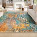 Lahome Modern Abstract Living Room Rug, Washable 8x10 Area Rugs for Bedroom Stain Resistant Non Slip, Large Colorful Soft Indoor Carpet for Dining Room Table Home Office Decor (Rosy)