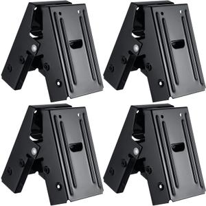 Gisafai 4 Pieces Steel Sawhorse Brackets with 220lb / 100kg Capacity (One Pair), Easy to Use Saw Horses Brackets Metal for Compact Storage(Black)