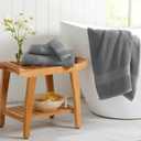 Springtree Home 100% Cotton Bath Towel Set 6 Piece Set | Super Soft & Absorbent Quick-Dry 2 Bath Towels 2 Hand Towels & 2 Washcloths |Textured and Durable Cotton | Krista Collection (Ultimate Grey)