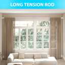 Silver Shower Curtain Rod 41-126In(4-10Ft),Curtain Rods No Drilling,Heavy Duty Large Outdoor Tension Curtain Rod for Windows or Patio,1.26In Diameter Shower Rod