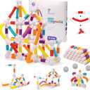 Sisxmif Extendable Magnet Toys for Boys & Girls Montessori Toys for Toddlers STEM Magnetic Building Blocks 45PCS Education Building Block Set Christmas Birthday Gifts for Kids