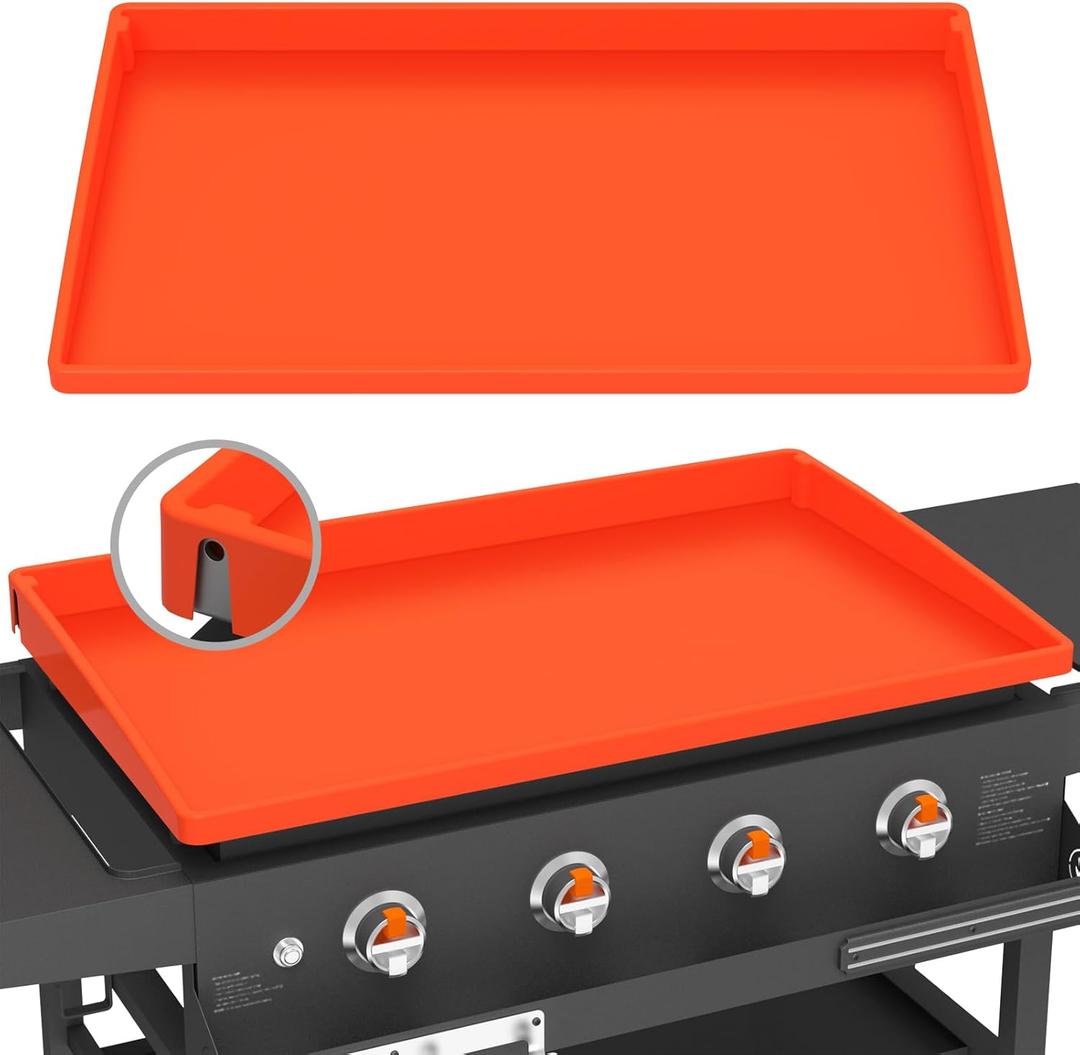 Silicone Griddle Mat Cover for Blackstone - 36 Inch True All-Encompassing Coverage Heavy Duty Food Grade Grill Buddy Mat, All Season Cooking Surface Protective Cover, Orange