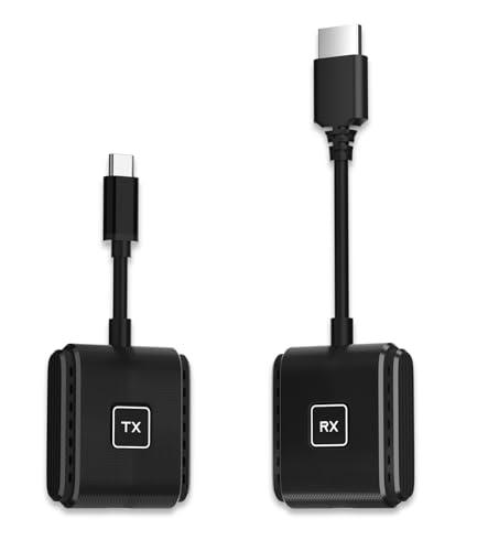 SmartSee Wireless USB-C to HD Transmitter and Receiver Kit Screen Mirror and Screen Extender for iPhone 15 16 Mac iPad to TV Projector Monitor Display Adapter Plug and Play