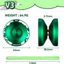 Professional Responsive Yoyo V3, MAGICYOYO Metal Yo yo for Beginner, Alloy Yo-yo with Unresponsive Bearing + Bearing Removal Tool + Axle + Storage Bag + 12 Yoyo Strings (Green)