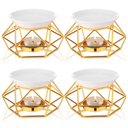 4 Pcs Romantic Essential Oil Burner Black Metal Wax Melt Bird Nest Style Tealight Wax Warmer Delicate Tealight Candle Holder Candle Tart Burne Home Wedding Decoration(Gold)