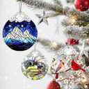 Stained Glass Ornament, Christmas Ornaments, Christmas Tree Ornaments & Holiday Decor  Gifts for Nature Lovers, Ideal Holiday Present & Xmas Gift - Starry Sky and Mountains