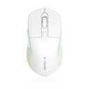 E-YOOSO Wireless Gaming Mouse, 10,000 DPI, Tri-Mode 2.4Ghz/Bluetooth/USB-C Wired, RGB Backlit, 6 Programmable Buttons, Ergonomic Rechargeable Gamer Mice with PC, Mac, PS, Xbox - White