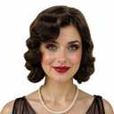 H&Bwig Short 20s Wave Natural Wigs 1920s Hair for Women Daily Costume Party (Middle Brown)