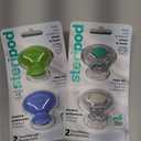 Steripod Clip-On Toothbrush Protector, Keeps Toothbrush Fresh and Clean, Fits Most Manual and Electric Toothbrushes, Blue, Green, Clear, 4 Count