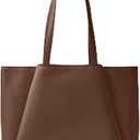 Work Tote Bags for Women 15.6 Inch - Laptop Tote Bag with Zip Compartments - Large PU Leather Office Purse Computer Briefcase (Choc)