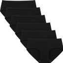 INNERSY Womens Underwear Cotton Hipster Panties Regular & Plus Size 6-Pack (Medium, Black)