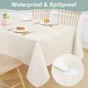 misaya Rectangle Waterproof Vinyl Table Cloth, Plastic Tablecloth with Flannel Backing, Wipeable Table Cover for Dinner, Picnic, Indoor and Outdoor (Weave Patternd, 60" x 120")