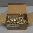 BBTO LED Disco Ball String Light Battery Powered Mirror Balls Ornaments for Outside Backyard Porch 70s 80s Disco Party Supplies(1.57 Inch,Gold)