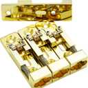 Guyker Individual Roller Bass Bridge for 4 String Electric Bass Replacement Part GB111 (4 Piece, Gold)