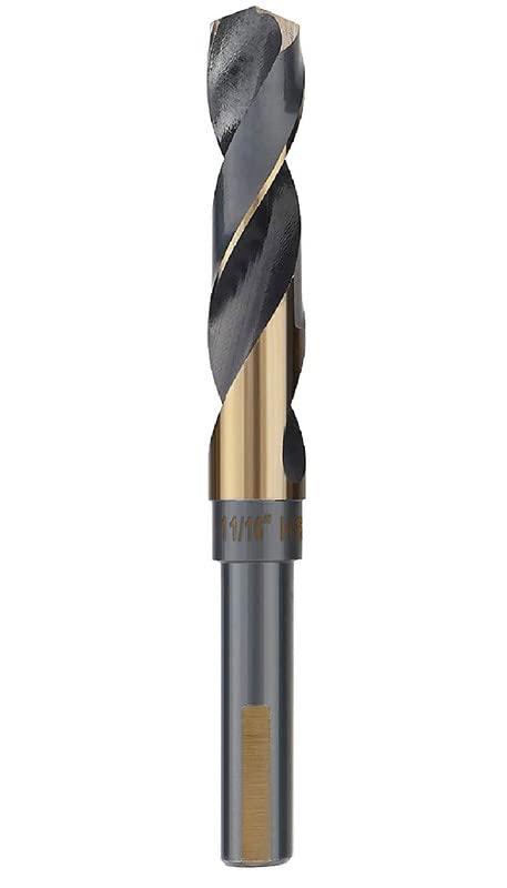 11/16 in. HSS Silver and Deming Drill Bit 1/2" Reduced 3-Flat Shank Golden/Black Oxided 135 Deg.Split Point