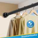 2pcs Spring Tension Rods 33 to 45 inch Adjustable Small Tension Curtain Rod No Drilling Expandable Tension Rod Black Spring Loaded Curtain Rods for Windows, Doorway, Closet