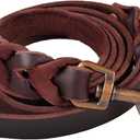 Heavy-Duty Leather Dog Leash 5.6 ft - Soft & Strong Training Dog Leashes for Small, and Medium Breeds (Brown, 5.6 ft x 5/8")