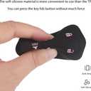Key Fob Cover fit for GMC Sierra for Chevy Silverado 1500 2500 2500HD 3500 3500HD 2019 2020 2021 2022-2024, Soft Silicone Key Case with Keychain(Pink Button & Red Button)