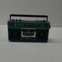 QFX J-220BTTQ Aqua Turquoise Boombox MP3 Conversion from Radio to Cassette with 4-Band (AM, FM, SW1, SW2) Radio with Bluetooth, Dual 3” Speakers, Built-in Microphone, Recorder, and a 3-Band Equalizer