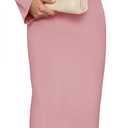 Wenrine Womens Fall Off The Shoulder Bodycon Sweater Dress 2025 Formal Long Sleeve Elegant Cocktail Party Maxi Dresses Pink (Pink)