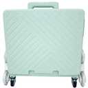 Folding Utility Cart Portable Rolling Crate Handcart Shopping Trolley Collapsible Tool Box, with Lid, Basket on 4 Rotate Wheels, for Grocery, Office, Teacher, Travel Shop Move Luggage (Green)