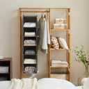 YOUDENOVA Hanging Closet Organizer and Storage, 6-Shelf Closet Hanging Storage Shelves, Grey