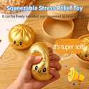 Dumpling Squishies,Glitter Dumpling Mystery Box,Colorful Dumplings Sensory Toy, Cute Asian Food Shape, with Food Steamer Stretchy Desk Toys, Soft Squeeze Decompression Dough (Pink)