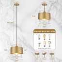 9.8" Modern Pendant Lights Kitchen Island, Hanging Light Fixtures with Durable Metal Shades, Adjustable Pendant Lights for Kitchen Island Bedroom Hallway, 3 Pack