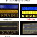 8 PCS AliPlus Ukraine Flag Patches Embroidered IR Infrared Reflective Tactical Patch Hook and Loop