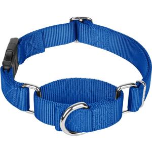 Martingale Collar for Dogs with Quick Release Buckle, Heavy-Duty Solid Color Nylon Training Collars - Adjustable No-Slip Design for Medium & Large Dog