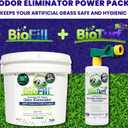 BioTurf Mini Power Pack Turf Cleaner for Pet Urine Outdoor - Artificial Turf Cleaner Concentrate - Yard Deodorizer for Dog Urine & Feces - Enzyme Kennel Odor Eliminator 32 oz Spray & 8 lb Infill