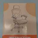 DUMOS Home Office Desk Chair with Footrest, High-Back Mesh Rolling Swivel Reclining Chairs with Wheels, Comfortable Headrest, Lumbar Support, Comfy Arms for Home, Office, Gaming, Student, Elegant Blue