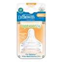 Silicone Nipple for Dr.Brown's WideNick Baby Bottle Bottles,Level 3 Bottle Nipples, Fast Flow, 6m+, 6 Count