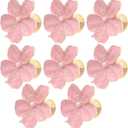 Geesatis 8 PCS Metal Knobs Sturdy Home Decor Handles Cabinet Drawer Knobs Closet Door Pulls, Flower Pink, with Mounting Screws, Size 1.7inch